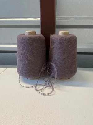 Lot 2 SOFT Spool Peru NOVELTY Baby Alpaca Yarn w/Nylon 1lb 1oz 508gr Morada 1040 - Image 1 of 4