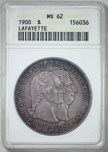 1900 Lafayette Classic Commemorative Dollar $1 ANACS MS62 - TONED! - Picture 1 of 5