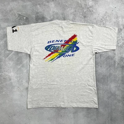 Camiseta De Colección Años 90 Benetton Fórmula Uno 1 Carreras Gris Talla L/XL Foto 1 de 4