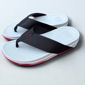 FitFlop Women's Surfa Toe-Post Flip-FlopBlack Sz 8 - Picture 1 of 8