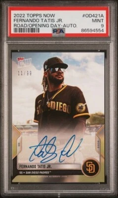 2022 Topps Now Fernando Tatis Jr. Autograph Road to Opening Day PSA 9 Mint 11/99 - Image 1 of 2
