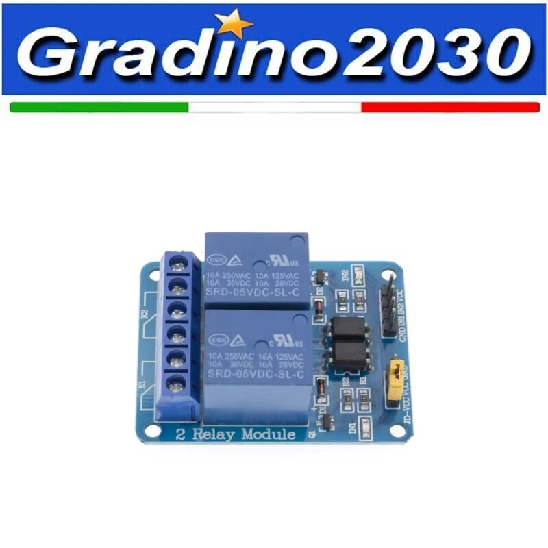 Modulo Relè 5V 2 Canali - Attivazione Basso Livello - Arduino Compatibile - Immagine 1 di 1