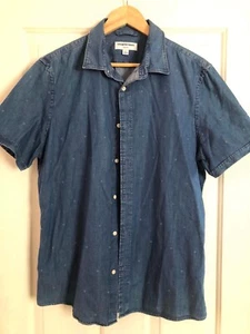 Country Road Australia Denim look Short Sleeve Shirt Size L - Picture 1 of 3