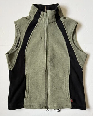 WOOLRICH  - Women's Green Full Zip Polyester Fleece Vest - Size Medium - Image 1 of 4