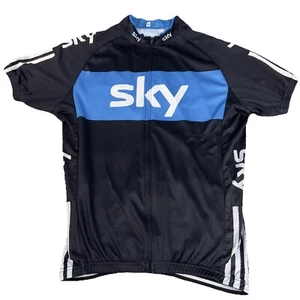 Sky Cycling Jersey Full Zip Mens XL Black Polyester Performance Stretch Biking - Picture 1 of 9
