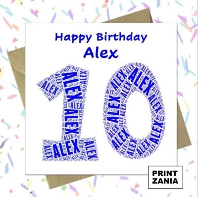 PRINTZANIA PERSONALISED 10TH BIRTHDAY CARD Son Nephew Grandson Godson Brother ACD