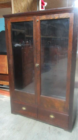 Vintage Pine Gun Cabinet Cupboard Cover