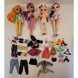 Rainbow High Lot of (4) Dolls Plus Assorted Clothing Shoes Backpacks Hangers - Picture 1 of 20