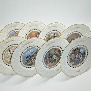X8 Coalport Christmas 1979-1985 + 1987 Decorative Collectors Plates, Bone China - Picture 1 of 20