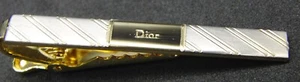 Luxus Vintage Christian Dior Herren Krawattenklammer 5,5 cm Gold & Silber Strukturiert - Bild 1 von 5
