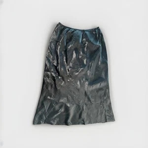 Maxi Falda Larga De Colección Y2K Negra Satinada XL 18 Plus Rayón Gótica Oscura Academia De Colección - Imagen 1 de 7