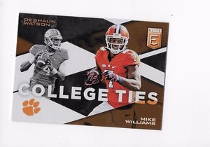 2017  Mike Williams/ Deshaun Watson, Donruss Elite Collegiate, College Ties 