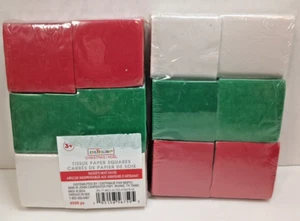 PACK 2 (4500 piezas cada uno) Cuadrados de Papel de Pañuelo Creatología 1.5"x1.5" ROJO VERDE BLANCO - Imagen 1 de 5