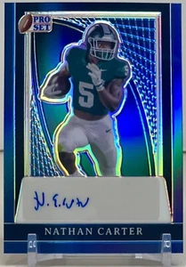 Juego profesional 2024 metal Nathan Carter azul prismático/20 automático Michigan State - Imagen 1 de 2