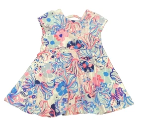 Lilly Pulitzer Toddler Girls Cap Sleeves Dress Blue Pink Design Small 4-5 - Picture 1 of 3