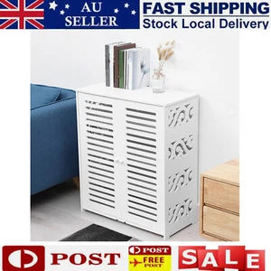 Shoe Cabinet Shoes Storage Rack Organiser 16 Pairs Wooden Plastic Cupboard White - Picture 1 of 12