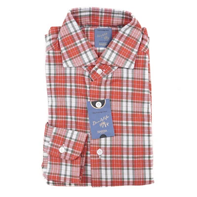 Barba Napoli Red Check Soft Mid-Weight Flannel Cotton Shirt M (Eu 40) NWT - Image 1 of 4