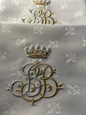 Antik’Etoffe, 6 serviettes table, Monogramme  BB sous Couronne De Baron - Photo 1/4