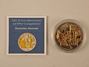 Deutschland 10 Euro 2003 Silber. Deutsche Museum PP mit Gold 0,999. A12 - Bild 1 von 2