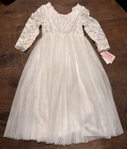David’s Bridal Flower Girl Wedding Communion Dress Gown 5T ✨ NEW 👧💐 - Picture 1 of 5