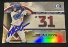 Carte automatique dédicacée Dodgers Bowman Top 100 signée Michael Busch 2023 #BTP-31