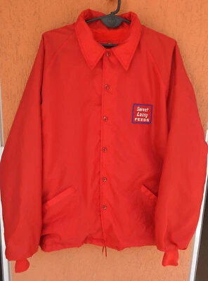 SWEET LASSY FEEDS Vintage Work Jacket Swingster Snaps Lined Red (XL) - Image 1 of 4