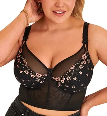 Sujetador con aros Pour Moi NEGRO/ORO ROSA Gigi Longline, US 38I, UK 38G Foto 1 de 4