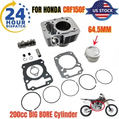 200cc BIG BORE Cylinder Piston Camshaft Set For HONDA CRF150F CRF 150F 2006-2017 Foto 1 de 4