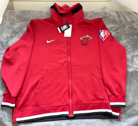 New NBA Miami Heat Nike 75th Showtime Hoodie Full-Zip Size 3XL/XXXL DB1042-608 Cover