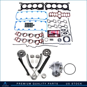 Timing Chain Kit W/ Head Gasket Set Water Pump Fits 97-99 Ford E-150 E-250 E-350 - Picture 1 of 23