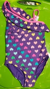 The Children's Place "Hearts All Over" Girls Swimsuit Bathing Suit - Picture 1 of 4