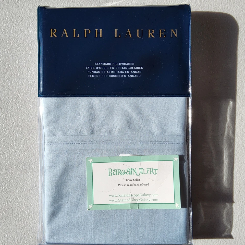 Funda de almohada estándar Ralph Lauren 464 azul Oxford percal liso totalmente nueva Foto 1 de 1