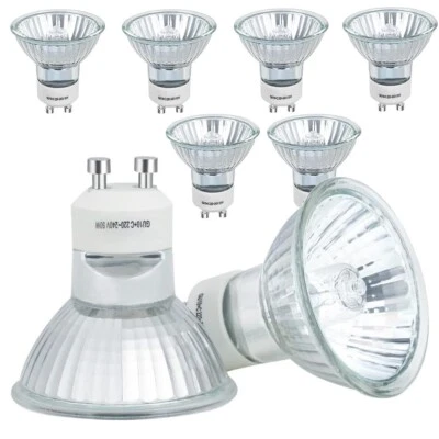 8 Stück GU10-Halogenlampe 50W Warmweiß Glasabdeckung 220-240V 2-poliger 3000K - Bild 1 von 4