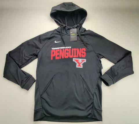 Nike Dri-Fit Therma Youngstown State Penguins Mens Small Black Hoodie Sweatshirt Cover