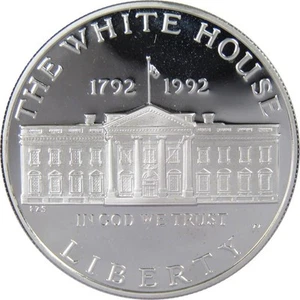 White House 200th Anniversary Commemorative Dollar 1992 W Proof Silver - Picture 1 of 2
