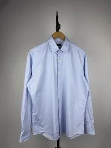 Camisa a rayas azul Boss Hugo Boss de lujo Ajuste regular para hombre 39 15 1/2 Talla M - Imagen 1 de 11