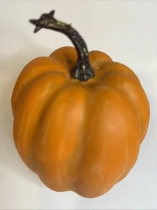 Faux Pumpkin Custom Painted 5” High 4.5” Across Autumn Decor - Picture 1 of 7