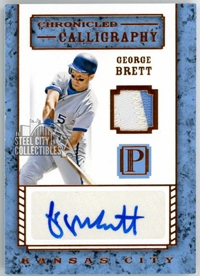Tarjeta autógrafa parche caligrafía crónica Panteón George Brett 2016 CC-GB 2/5 Foto 1 de 2