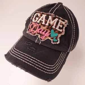 Game Day Hat Men's Adjustable Black Leopard Patch Baseball Cap - Picture 1 of 5