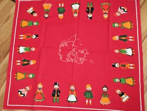 30" x 32" Danish Textile Tablecloth Wall Hanging Fold Art Children Unwashed - Picture 1 of 4