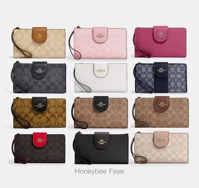 Cartera de teléfono Coach Tech nueva con etiquetas en bloques de colores lona exclusiva C2874/C2869/CW780 Foto 1 de 4