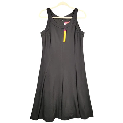 NWT CATHERINE MALANDRINO Black Sleeveless Fit & Flare Cocktail Dress SIZE 12 - Image 1 of 4