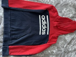 adidas Damen Sweat Hoddie Jacke, Blau/Rot,Größe M 38/40 - Bild 1 von 5