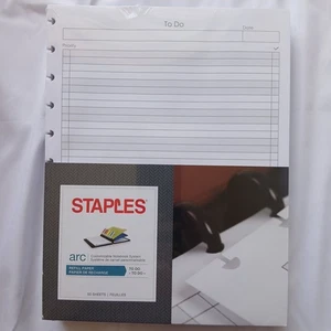 Staples ARC anpassbares Notizbuchsystem To-Do Nachfüllpapier 8,5 x 11" 50 Blatt - Bild 1 von 4