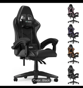 Gaming Chair - Gamer Chairs with Lumbar Cushion + Headrest, Height-Adjustable - Picture 1 of 1