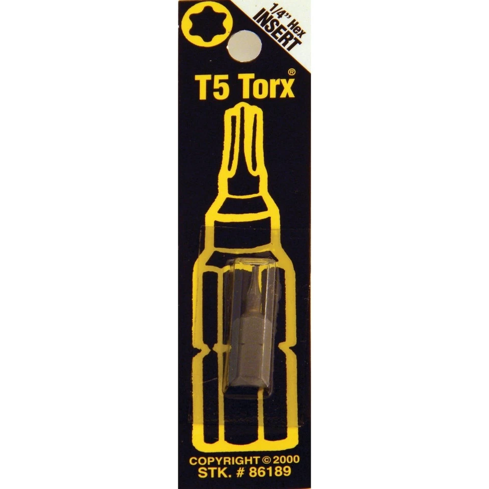 Best Way Tools T5 TORX Insert Hex Screwdriver Bit B86189 Pack of 5 Best Way - Image 1 of 1