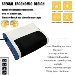 Ergonomic Design Multifunctional Neck And Shoulder Massager With Hot Compress - Picture 1 of 12