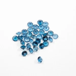 London Blue topaz round Faceted Cut 60 pieces Loose Gemstone with fast shipping - Picture 1 of 1