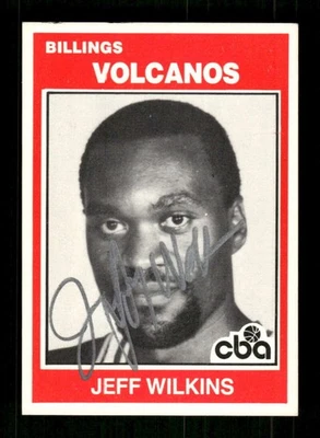 1981-82 TCMA CBA Billings Volcanos 8 Jeff Wilkins xrc signed auto w debut back B - Image 1 of 2