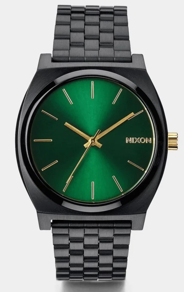 Nixon Time Teller A045-3404 Men's 37mm Quartz Matte Black/Green Sunray 100M WR - Image 1 of 1